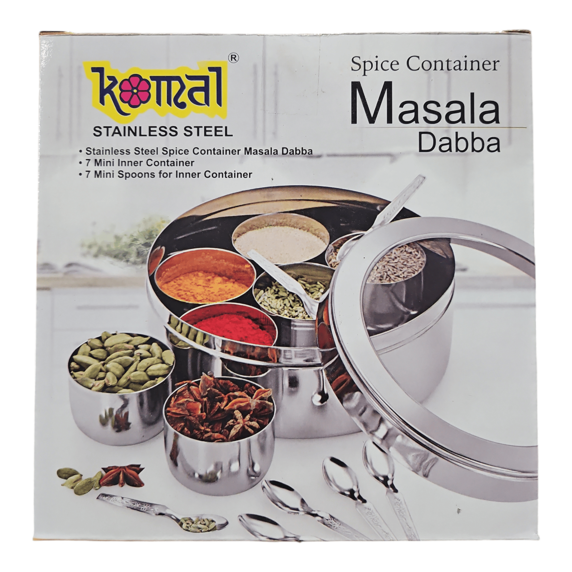 Komal Masala Dabba with SS Plate
