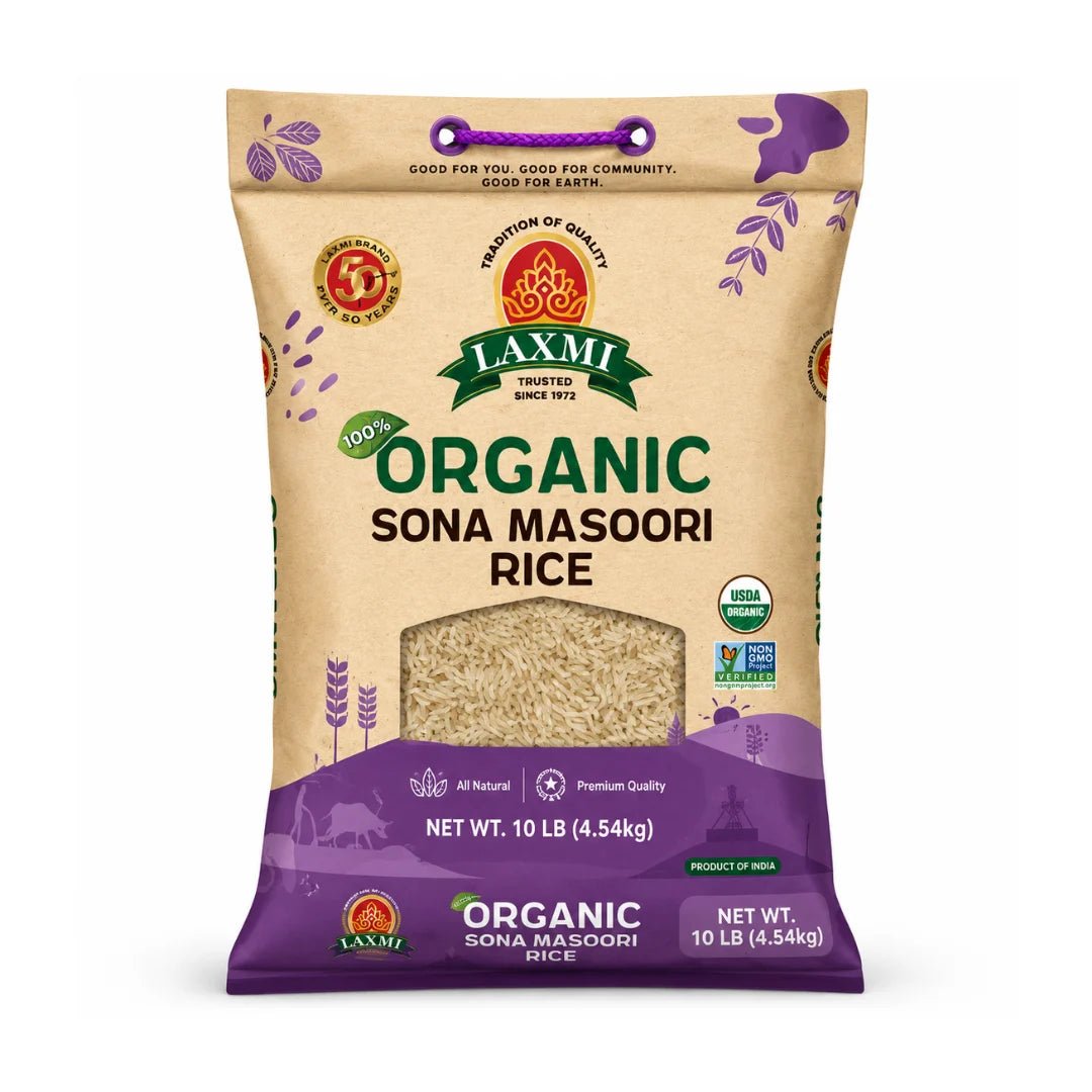 Laxmi Organic Sona Masoori Rice 10 Lb