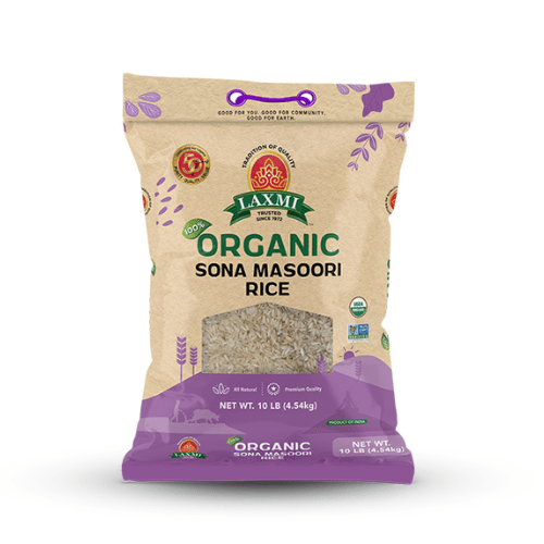 Laxmi Organic Sona Masoori Rice 10 Lb