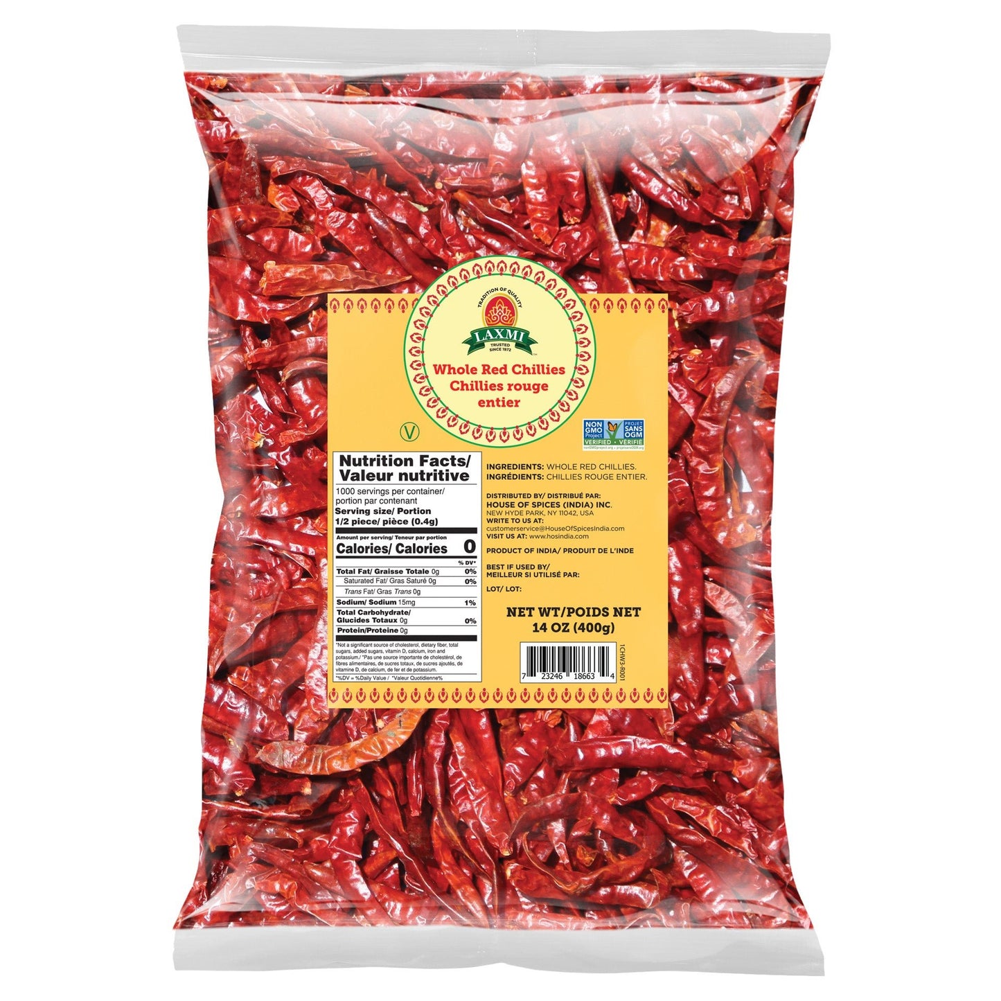 Laxmi Whole Red Chilli 400 Gm
