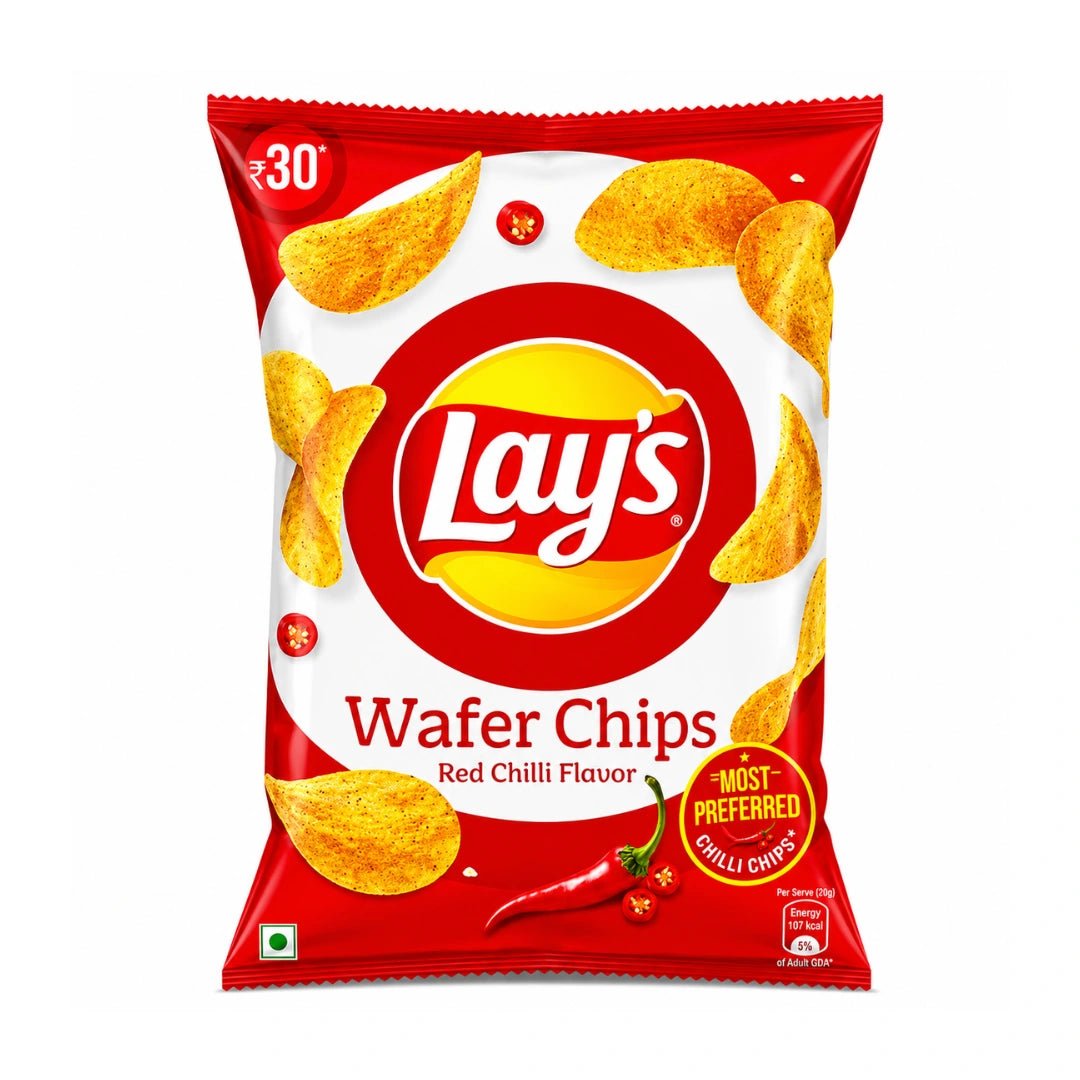 Lays Red Chili Flavor Wafer Chips 48 gm