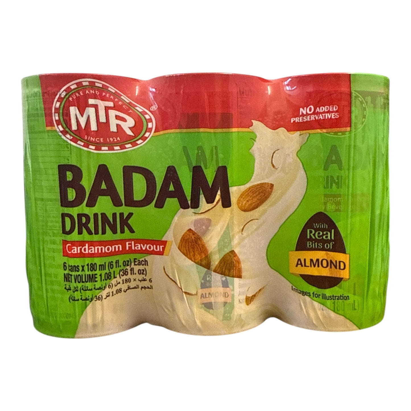 MTR Badam Milk Drink (Cardamom Flavor) each Tin 180 ml