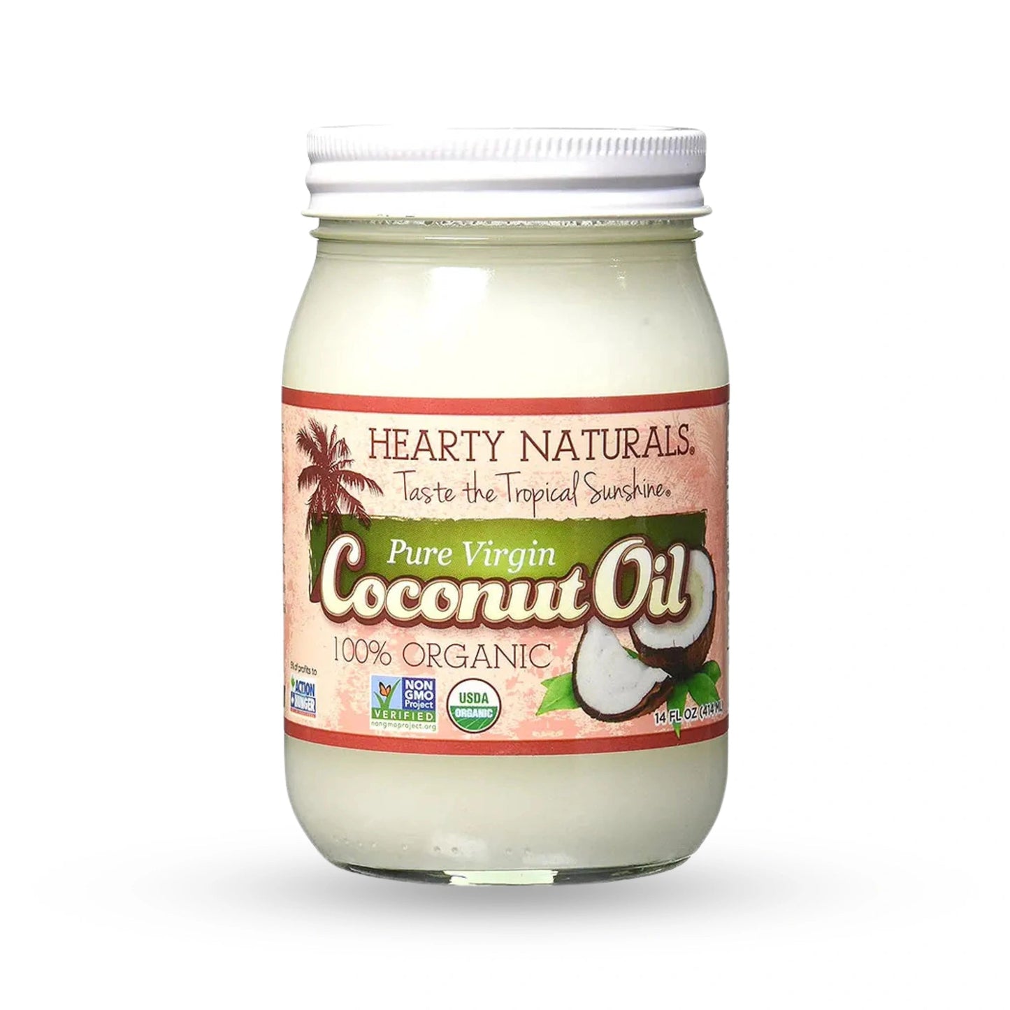 Organic Hearty Natural Virgin Coconut Oil 14 OZ