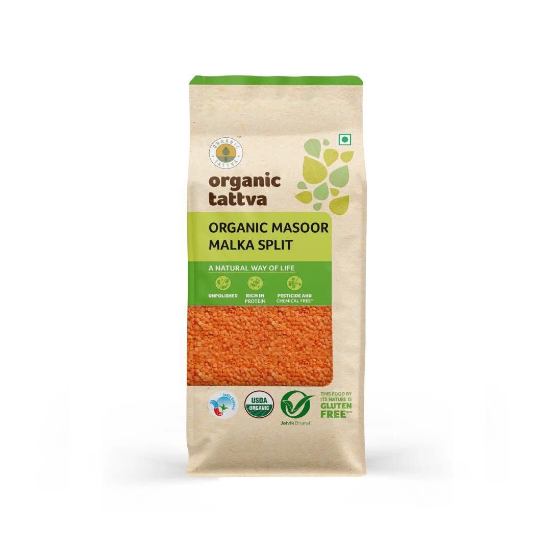 Organic Tattva Masoor Malka Split Whole 4 LB