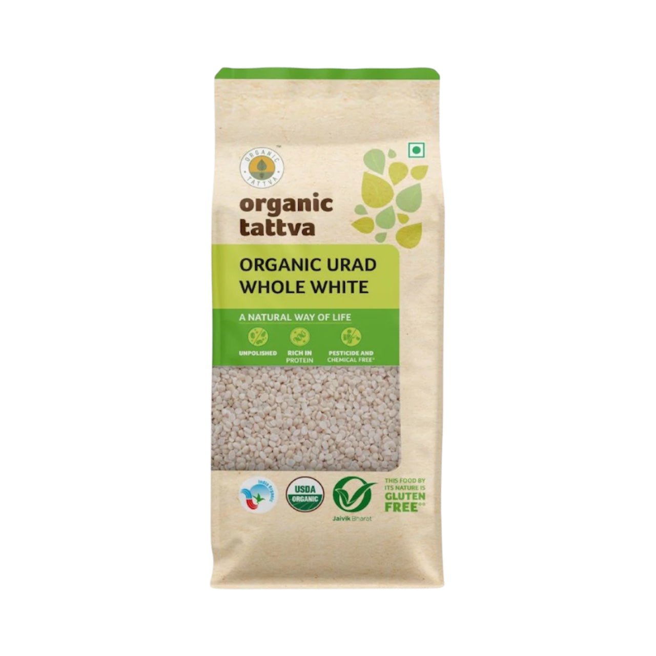 Organic Tattva Urad Dal White Whole 4 LB