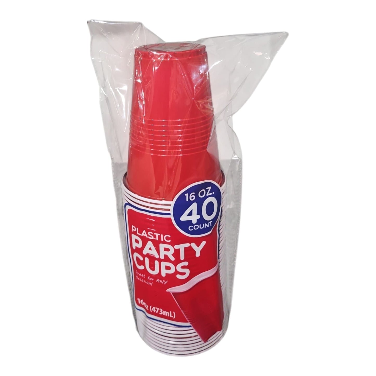 Plastic Cups Red Coax 16oz 40ct