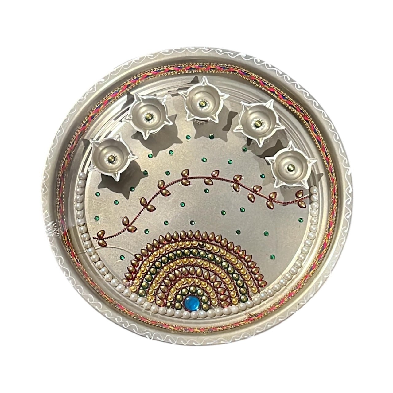 Pooja Thali 12 Inch Silver Coated