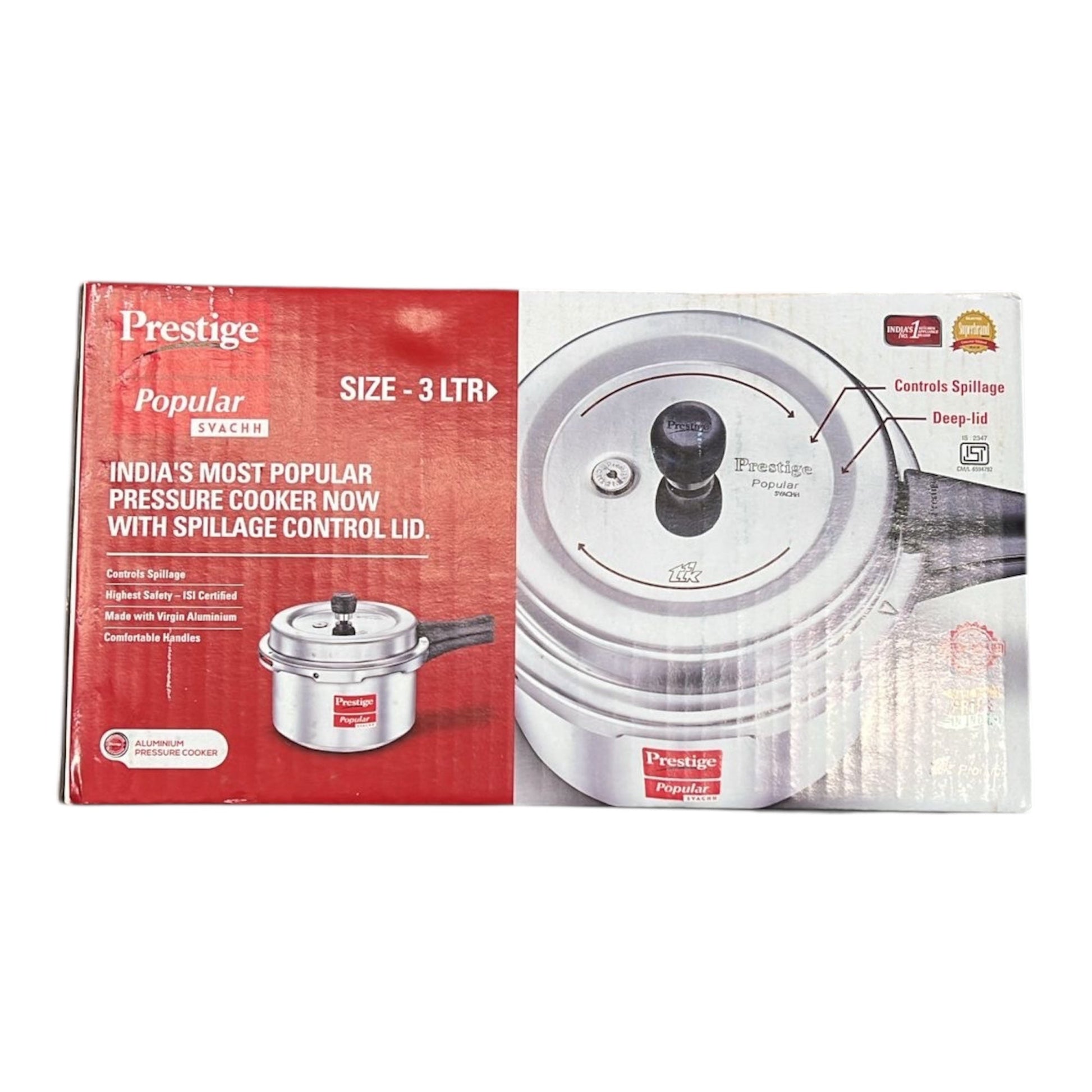 Prestige Popular Aluminium Pressure Cooker 3 Ltr