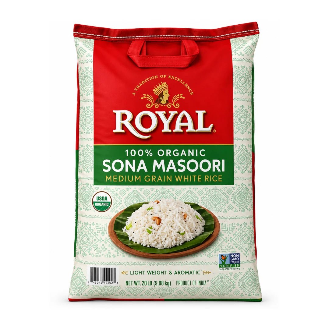 Royal Organic Sona Masoori Rice 20 Lb