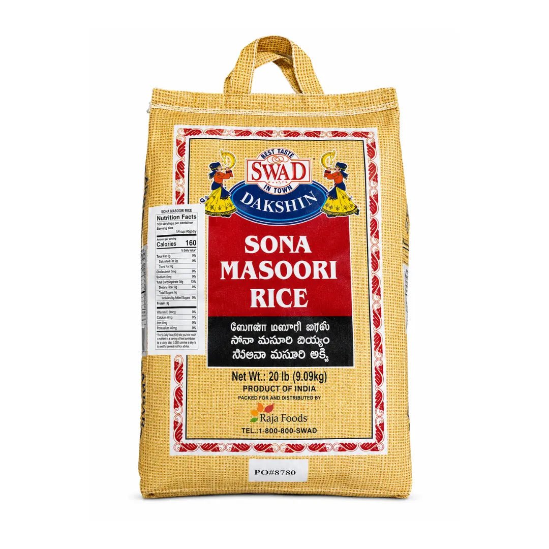 Swad Sona Masoori Rice 20 Lb