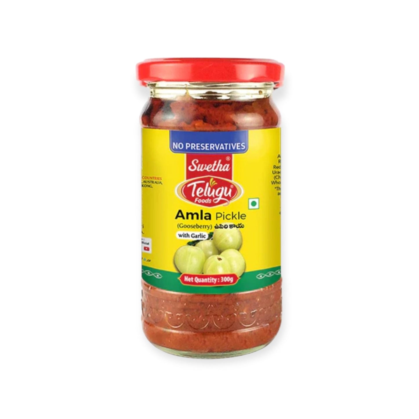Telugu Foods Amla Pickle (with Garlic) 300 Gm