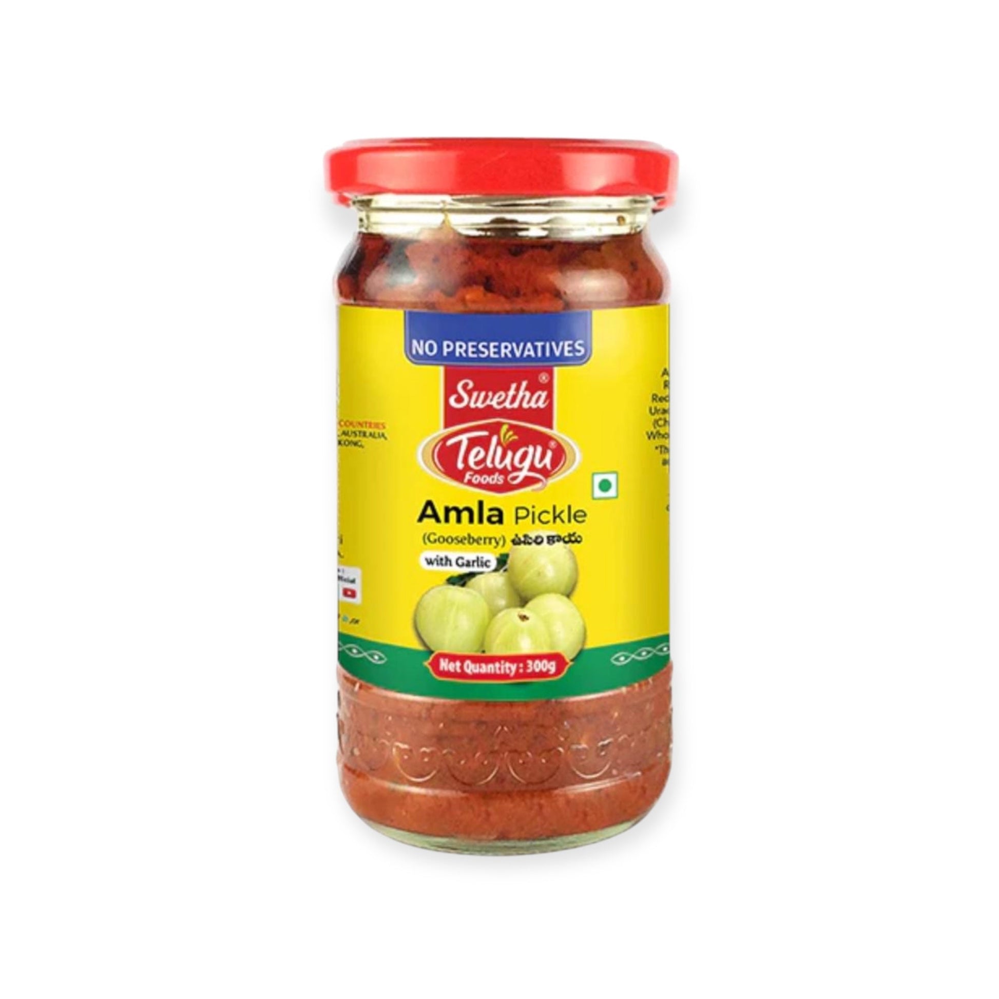 Telugu Foods Amla Pickle (with Garlic) 300 Gm