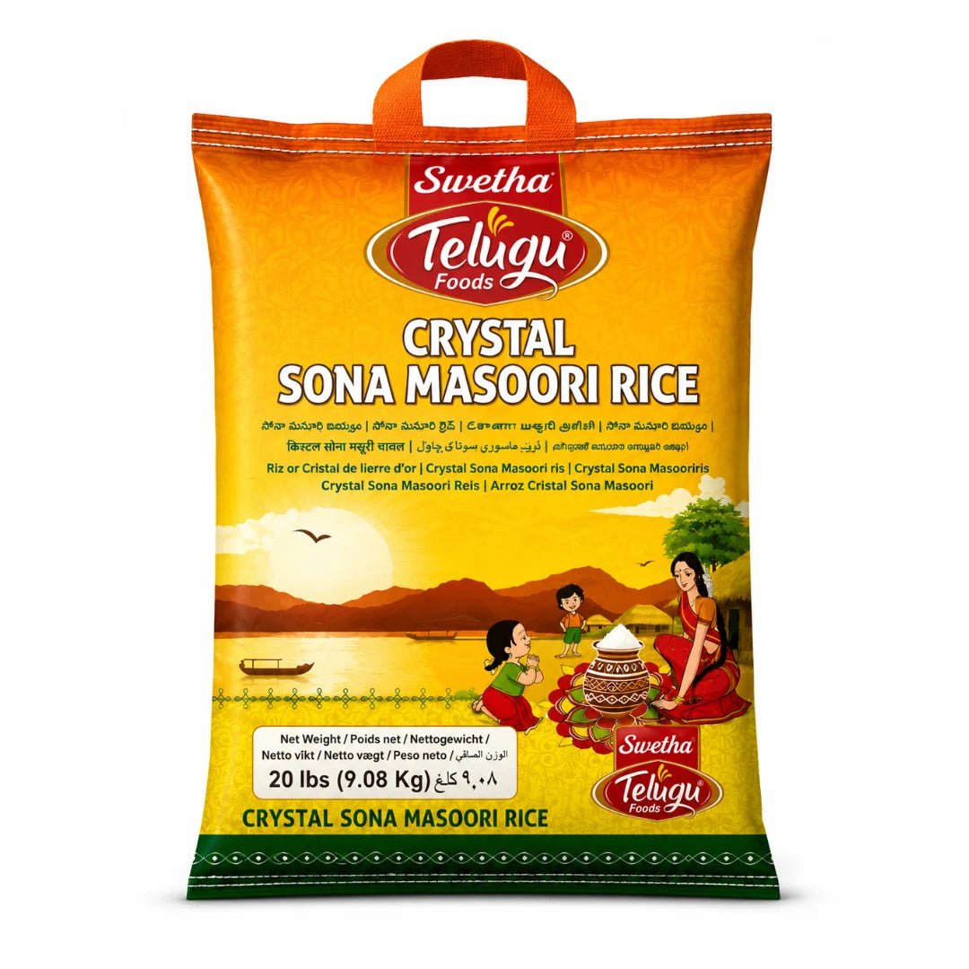 Telugu Foods Crystal Sona Masuri Rice 20 LB