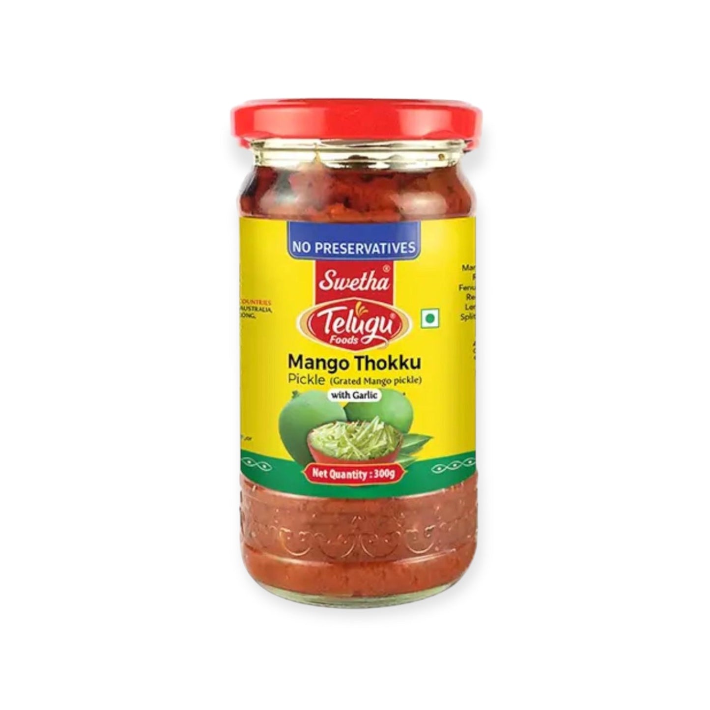 Telugu Foods Mango Thokku Pickle (with Garlic) 300 Gm