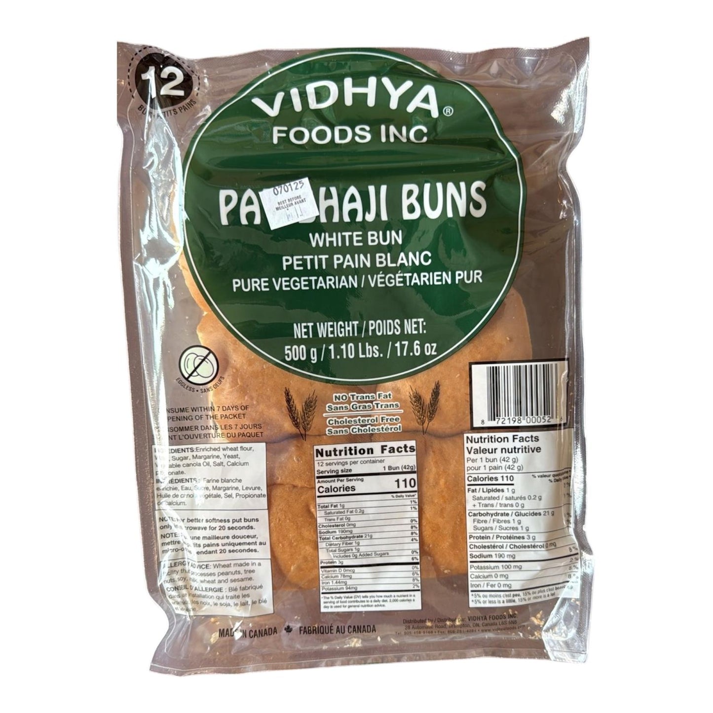 Vidhya Pav Bhaji Buns 500 Gm
