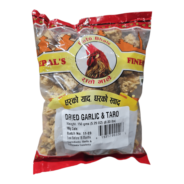 Rato Bhale Lasun Maseura (Dried Garlic & Taro)  150 GM