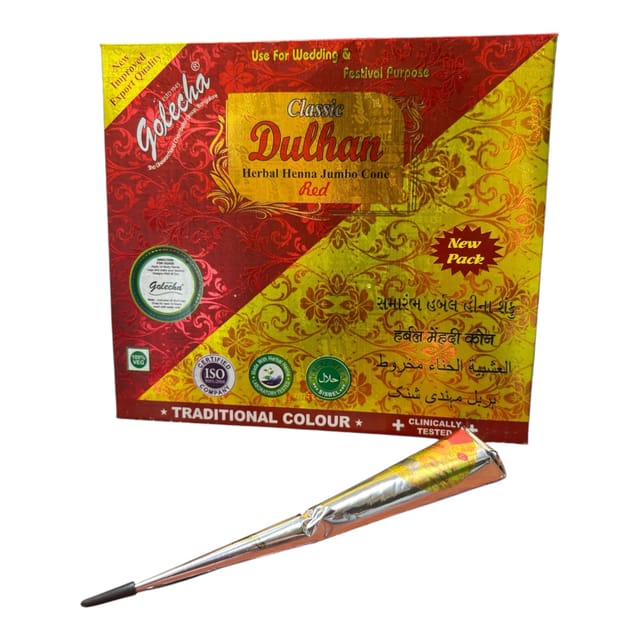 Jumbo Mehandi Cone - Dulhan Classic Red 1 PC