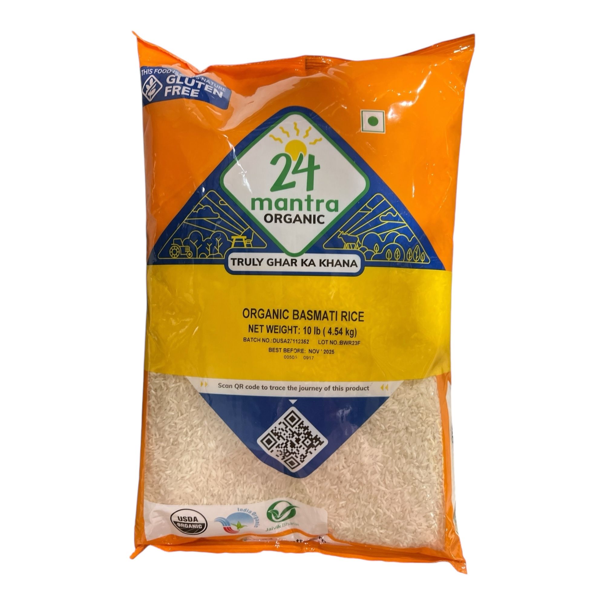 24M Organic Basmati Rice 10 LB