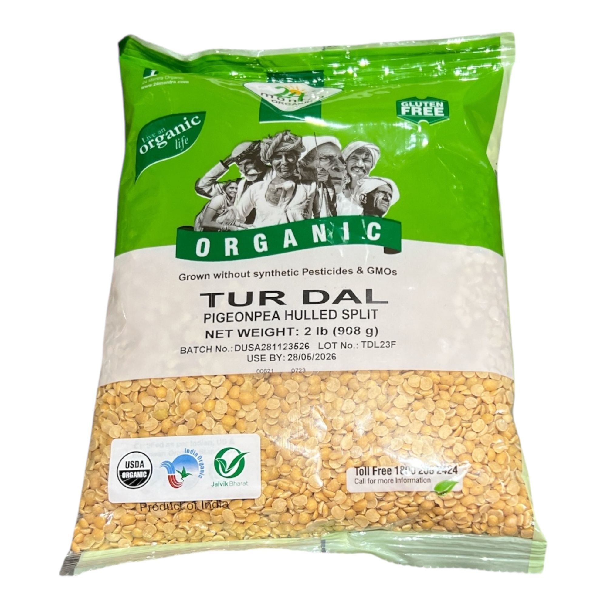 24m Organic Toor (Tur) Dal 2 LB