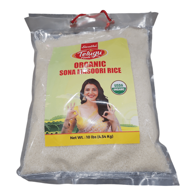 Telugu Foods Organic Sona Masoori Rice 10 LB