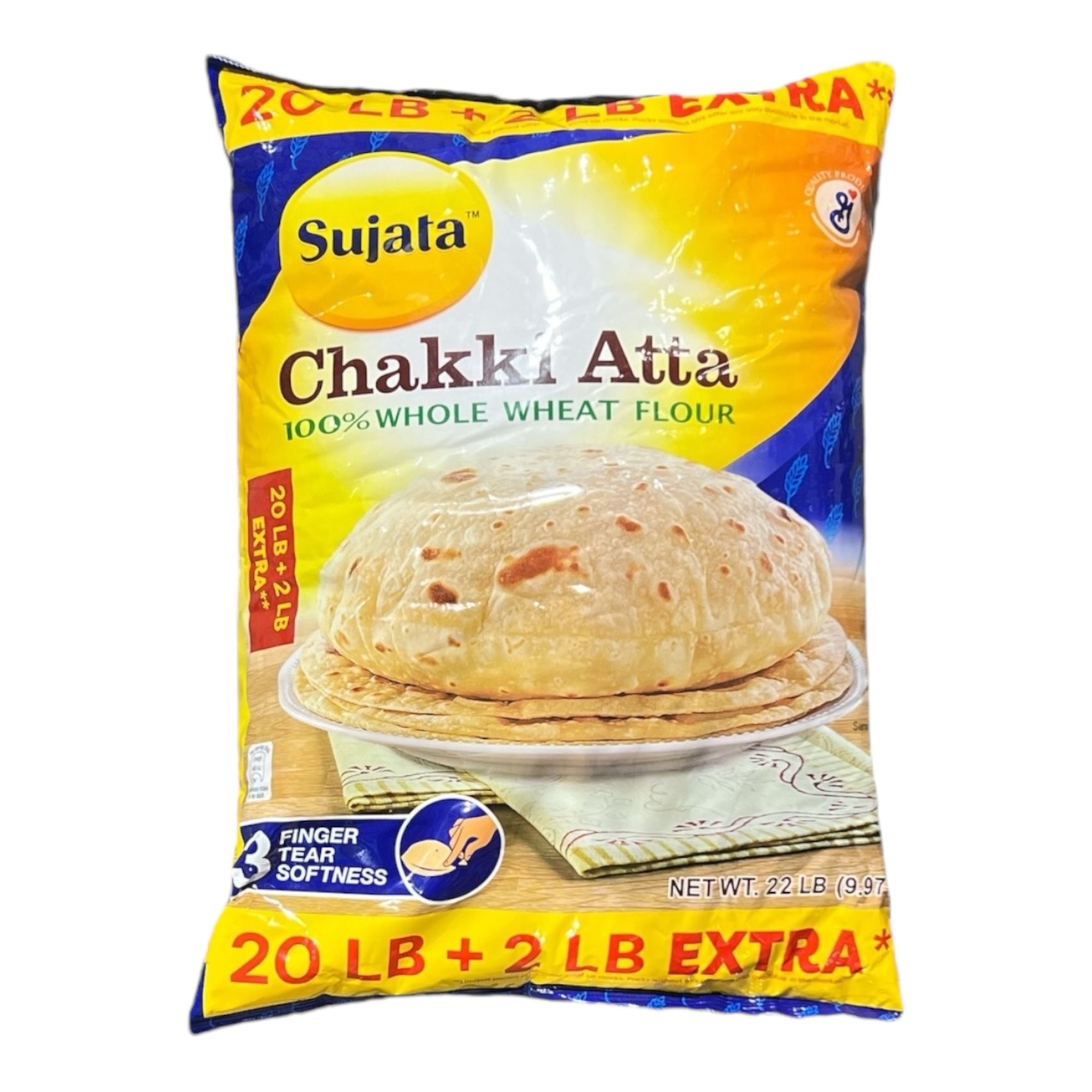 Sujata Chakki Atta 20 LB(+2lb Extra)