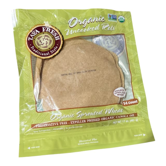 Organic Roti Uncooked 14 PCS Tava Fresh