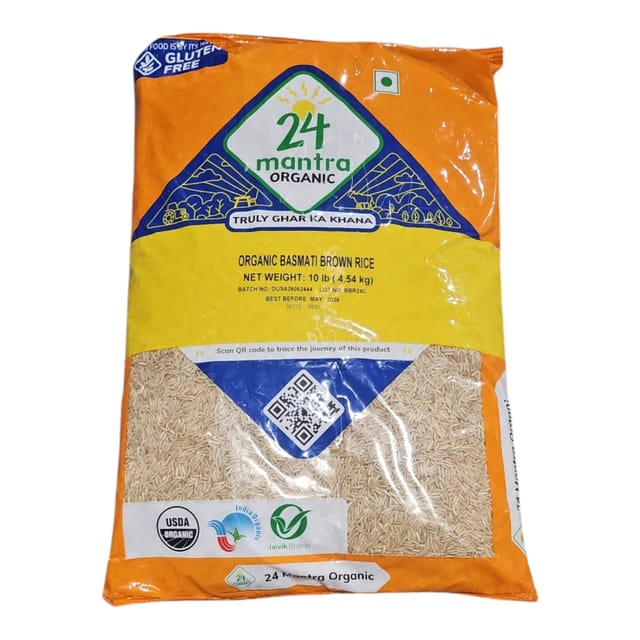 24M Organic Brown Basmati Rice 10LB