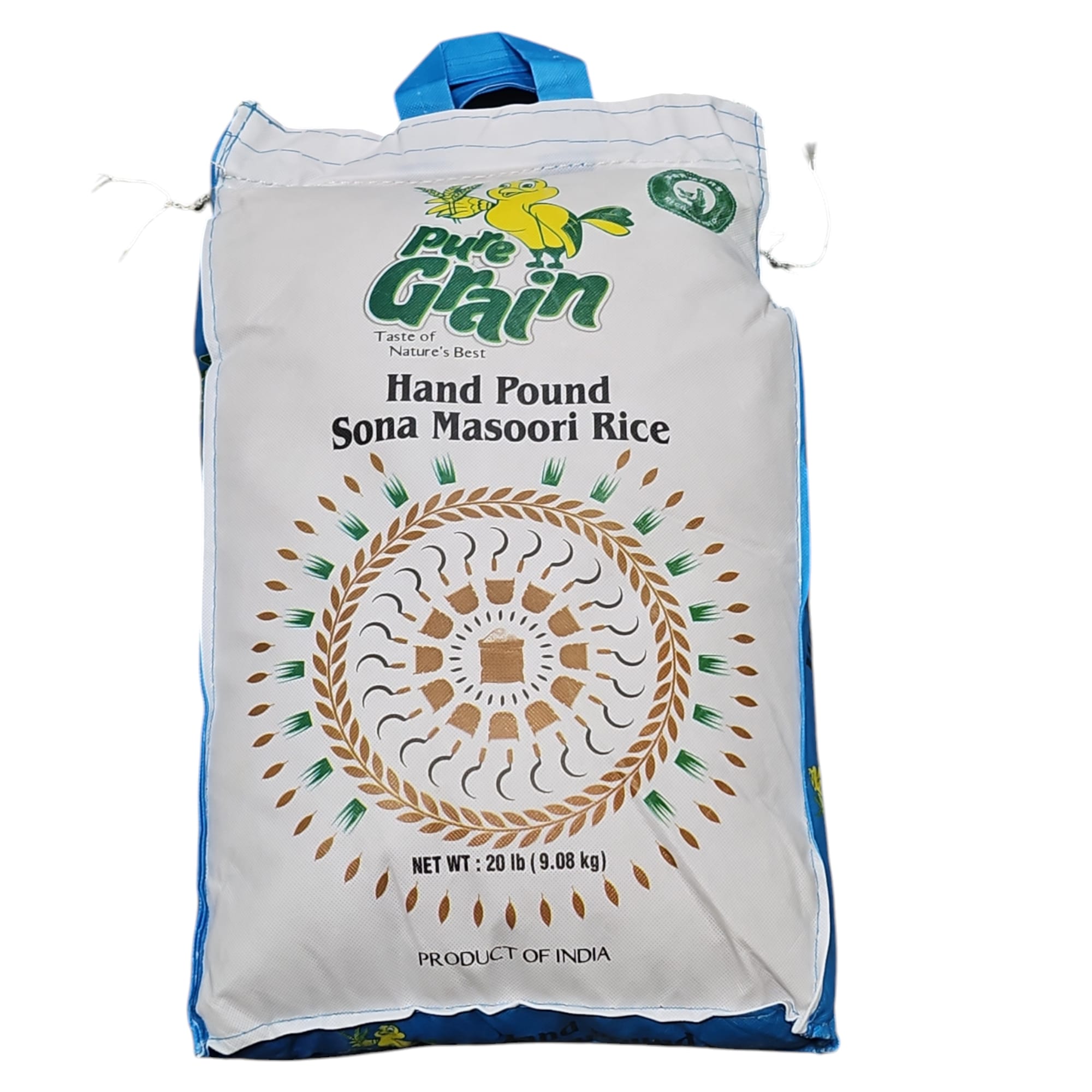 Pure Grain Premium Hand Pound Sona Masoori Rice 20 LB