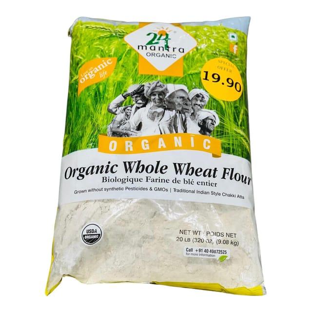 24M Organic Whole Wheat Atta 20 LB